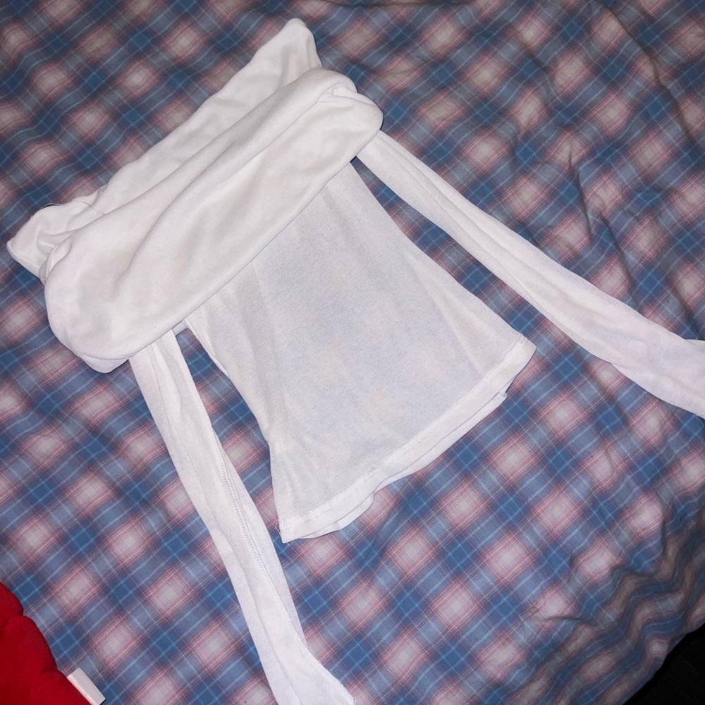 White Strapless Top